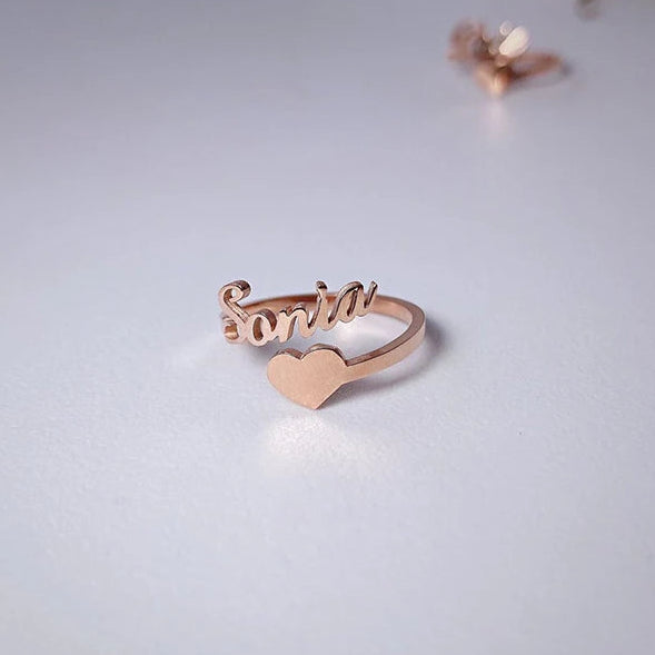 Resizable Hearted Custom Ring